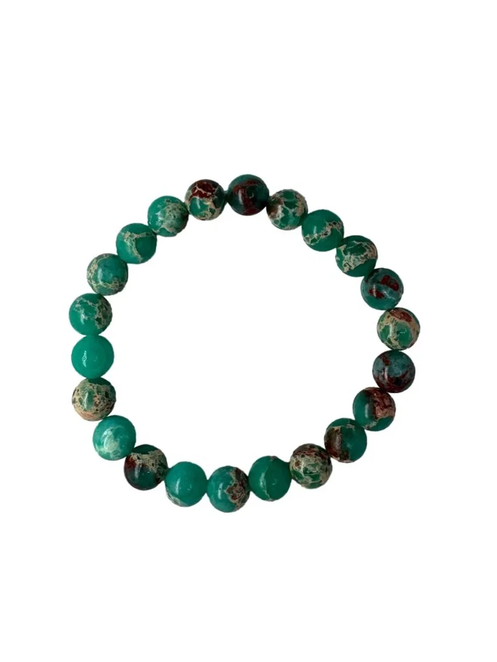 8mm Natural Green Imperial Jasper Bead Bracelet Genuine Gemstone Custom Size